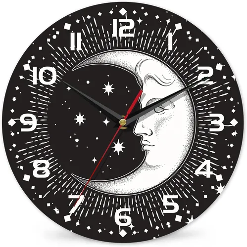 Miniatura 9 de Reloj para sala de estar, reloj de pared de vino abstracto, reloj de pared de madera vintage, silencioso sin tictac, funciona con pilas, números