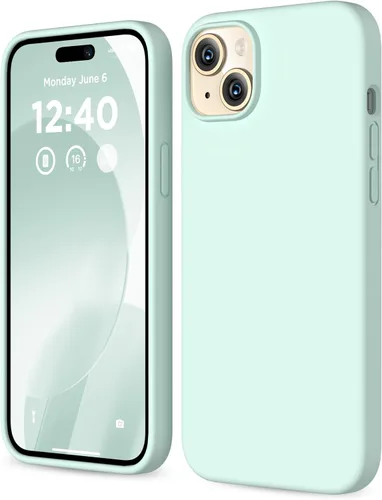 Miniatura 30 de Compatible con iPhone 15, funda de silicona líquida, funda protectora de cuerpo completo a prueba de golpes [forro de microfibra suave], funda Azul