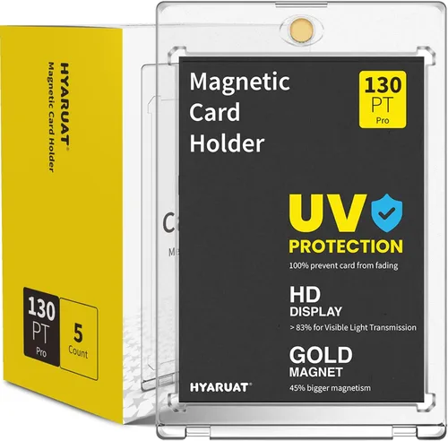Miniatura 10 de Tarjetero magnético de 55 puntos, paquete de 5 portatarjetas One Touch para tarjetas intercambiables, color blanco transparente