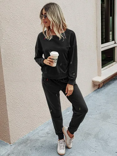 Miniatura 84 de Prettygarden - Conjunto de pijama de dos piezas para mujer, diseño de teñido anudado, sudadera informal de manga larga con pantalones largos, ropa