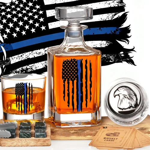Miniatura 11 de PONPUR Regalos para hombres y papá, rellenos de calcetines, juego de decantador de whisky con 2 vasos, regalo único y genial de cumpleaños para papá