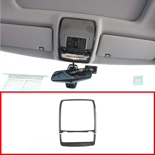 Miniatura 3 de Pegatinas de marco de luz de lectura de techo de fibra de carbono suave para BMW X5 E70 X6 E71 2008-2013 (fila delantera)