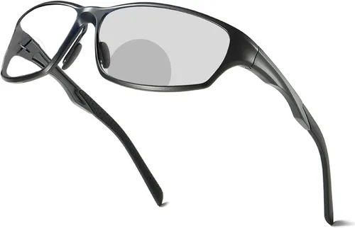 laureles Gafas de lectura bifocales para hombre, gafas deportivas, lentes fotocrómicas, marco completo, transición, presbicia