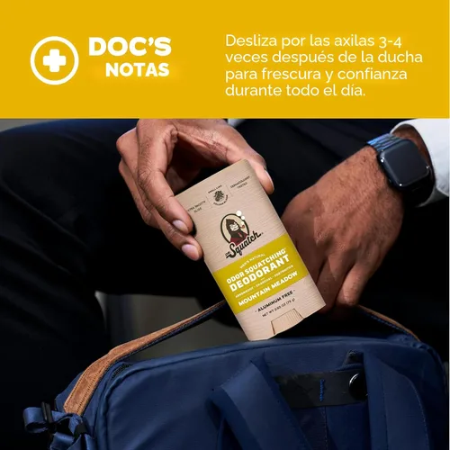 Miniatura 5 de Dr. Squatch Desodorante natural para hombre, desodorante natural sin aluminio para hombres con carbón y postbióticos para protección contra olores