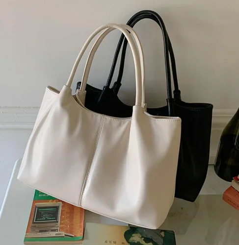 Miniatura 7 de Bolso de mano para mujer, bolso de hombro, bolso de mano de poliuretano suave, bolso de hombro grande a la moda, bolso de mano con asa superior