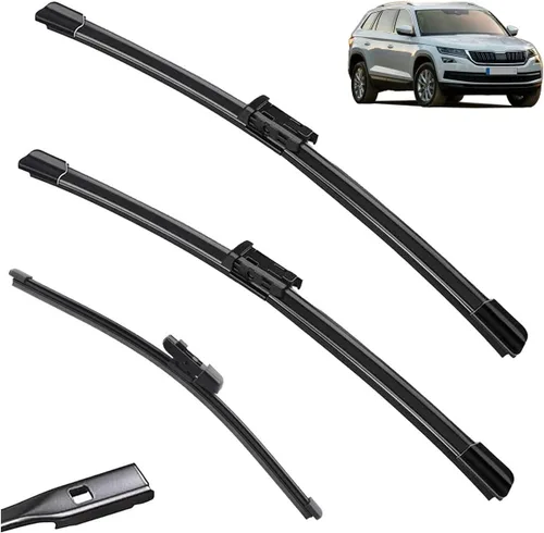 Juego de limpiaparabrisas delantero y trasero compatible con Skoda Kodiaq 2016-2023 limpiaparabrisas limpiaparabrisas de lluvia de 24 pulgadas, 21