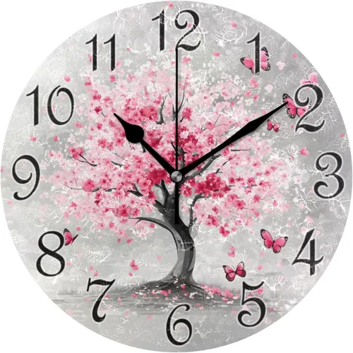 Miniatura 22 de susiyo Reloj de pared de alpaca con diseño de llama, con diseño de animales, silencioso, redondo, sin tictac, funciona con pilas, creativo