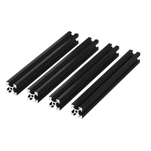 Miniatura 9 de 4 unids 2020 V tipo perfil de aluminio 27.559 in marco de extrusión negro anodizado riel lineal europeo para impresora 3D