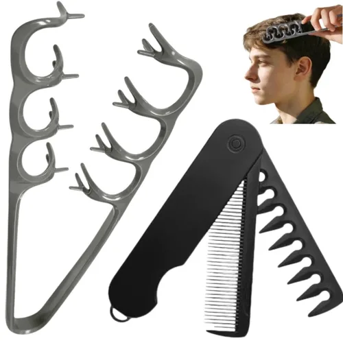 Juego de peinado de doble paquete: peine texturizante de 2ª generación mejorado y peine voluminizador 2 en 1 para todo tipo de cabello, crea volumen
