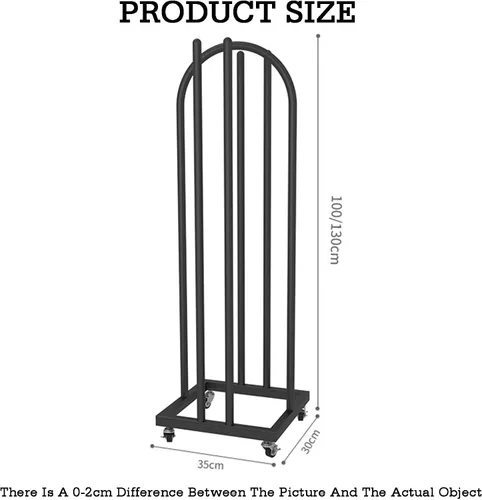 Miniatura 2 de 2 in 1 Coat Rack and Coat Rack Space Saving Organizer On Both Sides Laundry Room Bedroom Versatile Stacking Trolley