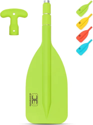 Miniatura 9 de OCEANBROAD Remo telescópico de emergencia de 21''-42'' (requiere ensamblaje)/26''-54'' eje de aluminio para kayak, navegación, piragüismo, tubing
