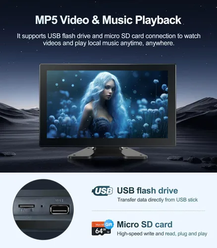 Miniatura 4 de Cámara de respaldo de 4 canales de 1080p con pantalla de 10.2 pulgadas, cámara de respaldo de grabación DVR