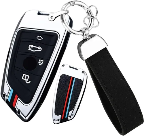 Miniatura 10 de ontto Funda para llave BMW con llavero para accesorios de la serie 1, 2, 5, 7, M, X1, X4, X5, X6, F15, F16, F48