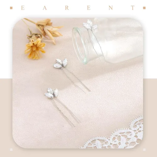 Miniatura 2 de Horquillas para el pelo de novia con diamantes de imitación, accesorios para el cabello de boda para mujeres y novias (paquete de 3)