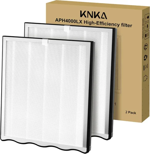 Filtro de repuesto de purificador de aire para purificador de aire KNKA APH4000, paquete de 2 Blanco