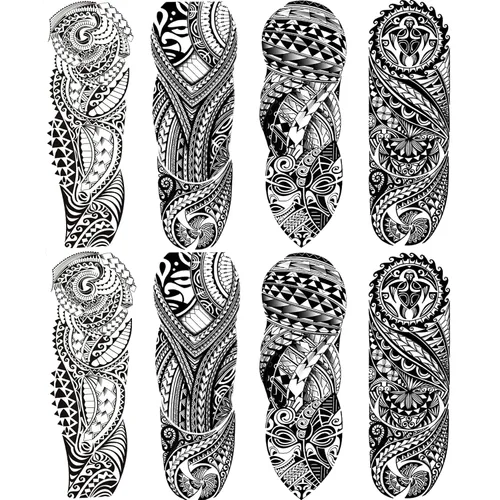 Miniatura 12 de Mangas militares tatuajes temporales de brazo completo negro militar pegatinas de tatuaje falso estilo guerra arte corporal tatuaje brazo