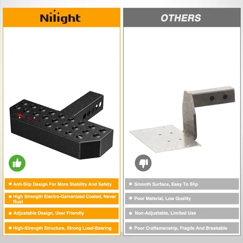 Miniatura 7 de Nilight Escalón de Enganche con Receptor de Enganche de 2" Protector de Parachoques Trasero de 11.9 Pulgadas con Clip de Pasador de Enganche de 5/8