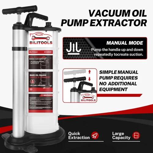 Miniatura 3 de BILITOOLS Extractor de Aceite Manual de 9L, Extractor de Líquido al Vacío para Cambio de Aceite de Motor Automotriz de Gran Capacidad 2.4 Galones