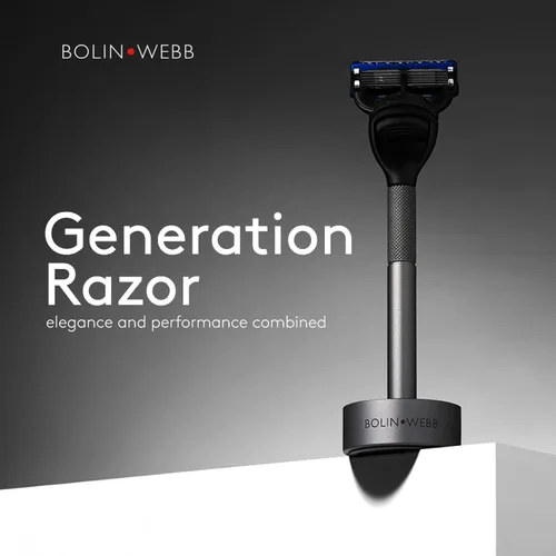 Miniatura 4 de Bolin Webb Generation Razor & Stand - Maquinillas de afeitar de lujo para hombres con 5 cuchillas Gillette Fusion, maquinilla de afeitar de aluminio