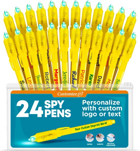 Miniatura 9 de Paquete de marcadores de tinta invisible que desaparecen personalizados, escritor de mensajes secretos personalizados con luz UV, diversión