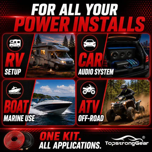 Miniatura 8 de TOPSTRONGGEAR Kit de amplificador 4ga – Kit de cableado de amplificador de calibre 4 AWG para subwoofers de coche, altavoces, sistema de audio, kit