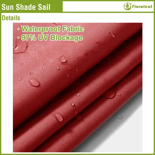 Miniatura 3 de Vela parasol solar rectangular de 10 x 10 pies, impermeable, con bloqueo UV, para patio, césped, jardín, patio trasero, Rojo Rojo (Rust Red)
