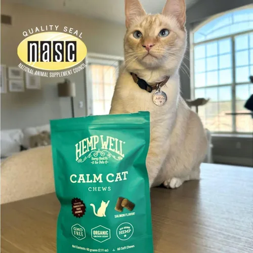 Miniatura 6 de Hemp Well Calm Cat Soft Chews - Fórmula para aliviar la ansiedad y el estrés, ingredientes orgánicos, calma y relaja, mejora el comportamiento, 60