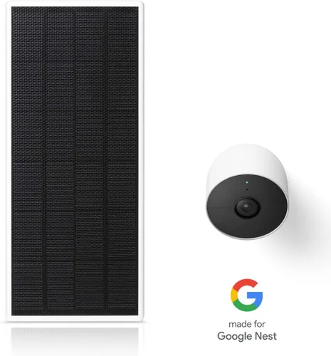 Miniatura 2 de Wasserstein Panel solar, cargador de panel solar para Google Nest Cam para exteriores o interiores, batería - 2.5 W de energía solar - Paneles