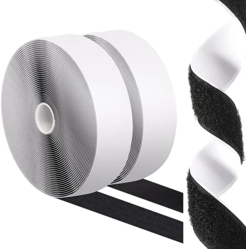 Miniatura 11 de Cinta de gancho y bucle negra resistente de 4.4'' × 16.5 pies, evita que los cojines del sofá se deslicen o se vuelen en exteriores, para colgar