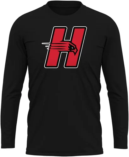 Miniatura 126 de Camisa deportiva de manga larga oficial de la NCAA Collegiate para hombre, colección negra con logotipo primario