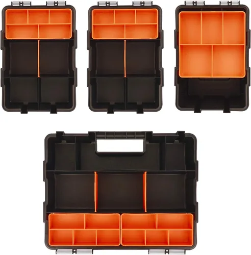 Miniatura 2 de CASOMAN Organizador de hardware y piezas, juego de 4 piezas, organizador de piezas pequeñas, caja de herramientas de almacenamiento versátil