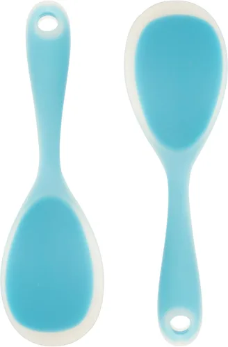 Miniatura 3 de SHOWERORO 2 cucharas de arroz de silicona resistentes al desgaste compactas para cocina, hogar y restaurante, fácil de limpiar y diseño ergonómico