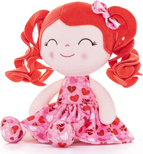 Miniatura 19 de Gloveleya Muñeca Baby Dolls Soft Rag Doll Baby Girl Regalos Curly Spring Girl - Naranja 9 pulgadas