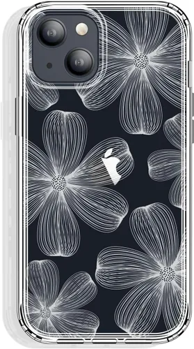 Miniatura 31 de GYZYA Funda transparente para iPhone 14 y iPhone 13 de 6.1 pulgadas con diseño de patrón, funda protectora delgada de TPU + parachoques a prueba