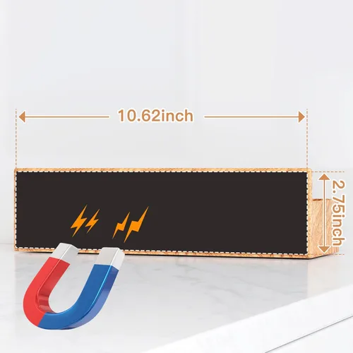 Miniatura 4 de Mystozer Estante magnético para especias para refrigerador, organizador de cocina y estante de almacenamiento, grano de madera (paquete de 4)