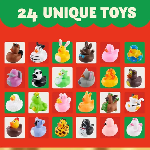 Miniatura 3 de JOYIN Calendario de Adviento de Navidad 2025 Patos, Patos de Goma para Niños, Niñas, Niños y Niños Pequeños, Regalos de Fiesta de Navidad, Juguetes