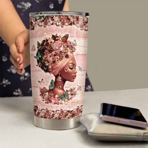 Miniatura 4 de SANDJEST Taza Negra para Mujer de 20oz de Acero Inoxidable Aislada para Café de Viaje Tazas de Regalo para Mujeres y Niñas en Cumpleaños y Navidad