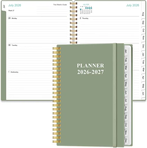 Miniatura 29 de Agenda de bolsillo 2026 - Agenda semanal y mensual 2026 de enero de 2026 a diciembre de 2026, pestañas de 12 meses, 3.75 x 6.75 pulgadas, verde