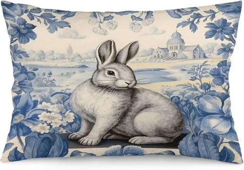 Miniatura 26 de Funda de almohada rústica de 12 x 20 pulgadas, diseño de cabaña en el bosque, súper suave, funda de cojín impresa de doble cara, funda de almohada