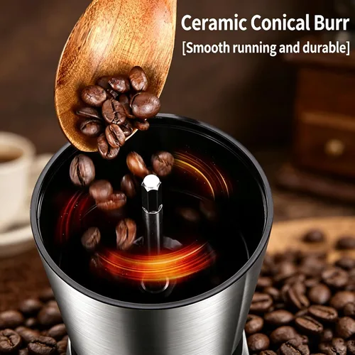 Miniatura 5 de Molinillo de café manual – 8 ajustes de grosor ajustables, molinillo de café de manivela, gran capacidad, molinillo de café de mano portátil