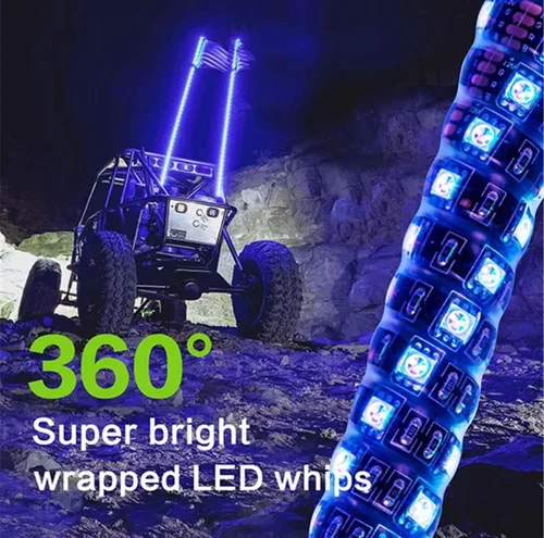 Miniatura 2 de 2PCS 4T LED Luces de látigo Antena Bandera Tacoma Tundra 4 Runner