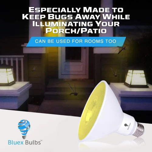 Miniatura 2 de Paquete de 4 bombillas LED PAR38 amarillas ámbar para exteriores, luz de inundación LED para exteriores, 17W (equivalente a 120 vatios), regulables