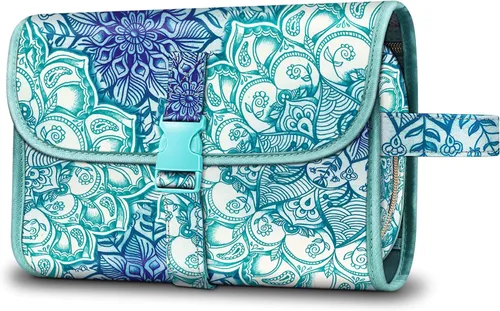Fintie - Bolsa de viaje portátil para cosméticos y artículos de aseo, gran organizador de maquillaje colgante resistente al agua, estuche de
