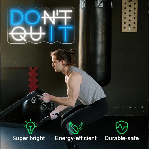 Miniatura 4 de Letreros de neón LED, Letrero de neón "No te rindas" para oficina, habitación de yoga, habitación de gimnasio, cueva de hombre, habitación de Azul