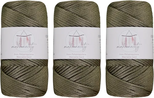 Miniatura 26 de Makromecity, Cordón de macramé de poliéster de 2 mm x 38 m (125 yardas) 2 mm de polipropileno, cordón de macramé para crochet, bolsas de macramé