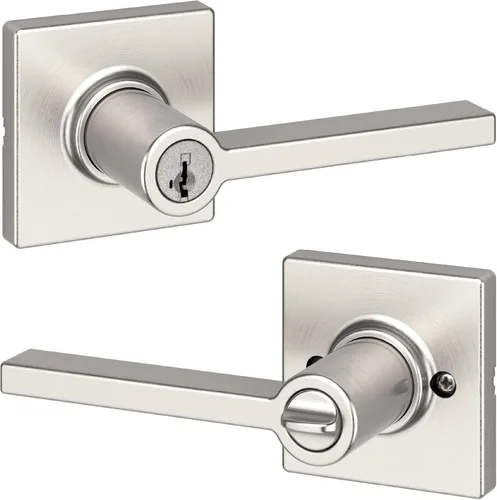 Miniatura 40 de Kwikset Casey - Manija de puerta de paso interior, palanca para puertas de armario y pasillo, manija reversible sin bloqueo, negro mate