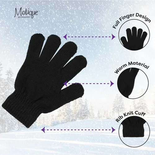 Miniatura 4 de Motique Accessories Guantes mágicos de punto para niñasniños de colores sólidos