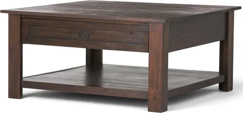Miniatura 14 de Simpli Home Monroe Mesa de centro/de café rectangular, color marrón desgastado, Madera Noble, Carbón Marrón Envejecido