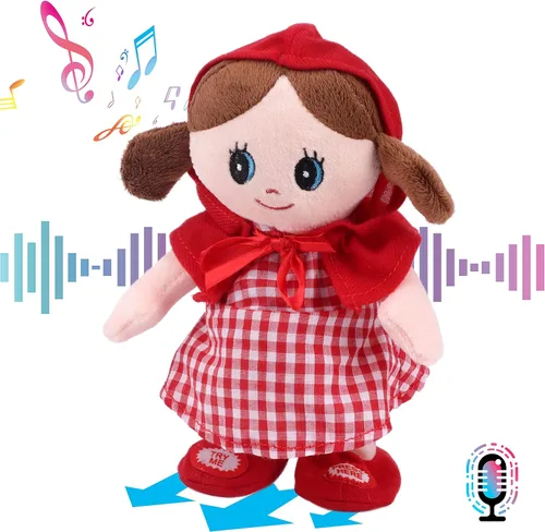 Miniatura 12 de Hopearl Muñeca negra que habla y canta, repite lo que dices, muñeca negra que camina, juguete animado interactivo, eléctrico, regalo de peluche