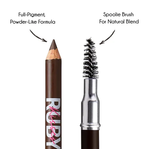 Miniatura 3 de Ruby Kisses GoBrow - Lápiz de cejas, afilable, de larga duración, lápiz de madera para cejas de aspecto natural (marrón medio)